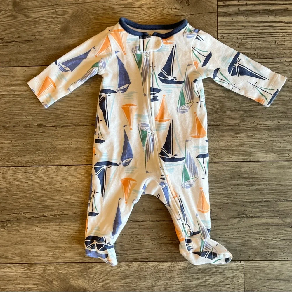 Carter’s Just One You Baby Long Sleeve 2 Way Zipper Footie Pajama Boat 3 Month